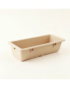Maple Crest Empty Railing Planter With Integral Brackets - Beige (synthetic illustration; no displayed measurements)