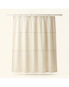 Rowan Brook Shower Curtain Hanging Flat From A Plain Rod - Ivory (synthetic illustration; no displayed measurements)