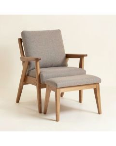 Annegret 25.5 '' Wide Barrel Chair And Ottoman (synthetic illustration; no displayed measurements)