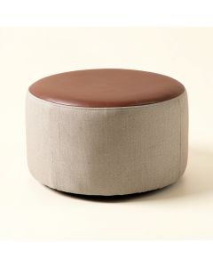 Garonzik Faux Leather Round Storage Ottoman (synthetic illustration; no displayed measurements)