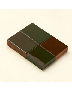 Brick 1 '' X 2 '' Metal Mosaic Tile In Glossy Brown/Green (synthetic illustration; no displayed measurements)