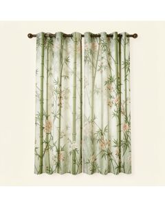 Bamboo Forest Floral Semi-Sheer Single Curtain Panel (synthetic illustration; no displayed measurements)