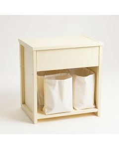 Ash Crest Laundry Sorting Station With Plain Removable Bags - Cream (synthetic illustration; no displayed measurements)