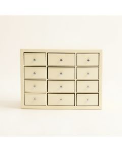 Pine Bridge Small-Parts Storage Drawer Cabinet - Ivory (synthetic illustration; no displayed measurements)