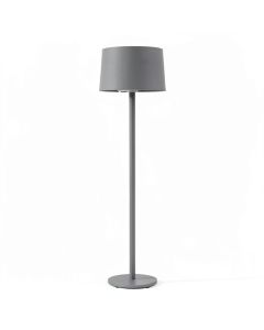 Brook Bridge Floor Lamp With A Plain Fabric Shade - Gray (synthetic illustration; no displayed measurements)