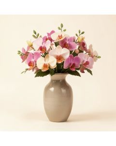 Dancing Lady Liquid Illusion Orchids Centerpiece In Vase (synthetic illustration; no displayed measurements)