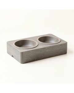 Hill Branch Pet Feeding Stand With Two Plain Empty Bowls - Gray (synthetic illustration; no displayed measurements)