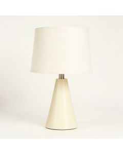 Olive Dale Table Lamp With A Plain Fabric Shade - Cream (synthetic illustration; no displayed measurements)