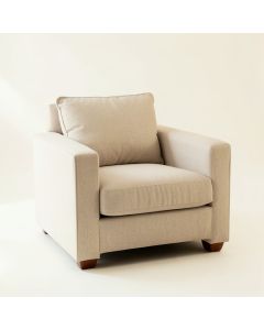 Slate Arc Upholstered Armchair - Beige (synthetic illustration; no displayed measurements)