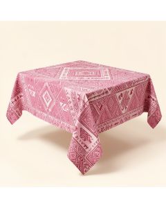 Colored Geometric And Maya Patterns And Arrows Bohemian Style Native Art Tablecloth (synthetic illustration; no displayed measurements)