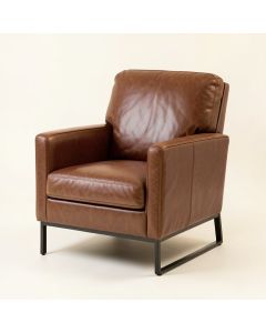 Brower 27 '' Wide Top Grain Leather Armchair (synthetic illustration; no displayed measurements)