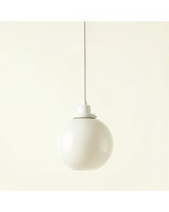 Sage Dale Pendant Light Suspended From One Plain Cable - White (synthetic illustration; no displayed measurements)