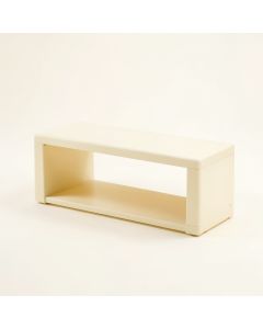 Pine Arc Narrow Outdoor Storage Bench - Ivory (synthetic illustration; no displayed measurements)