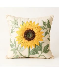 Sunflower Embroidery 2 Piece Throw Pillow Shell Set (synthetic illustration; no displayed measurements)