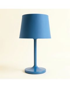 Summit Bridge Table Lamp With A Plain Fabric Shade - Blue (synthetic illustration; no displayed measurements)