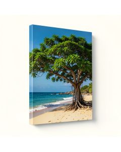 Green Tree On Beach In Kauai Hawaii Photographic Print On Wrapped Canvas (synthetic illustration; no displayed measurements)