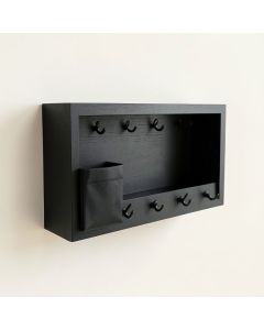 Maple Dale Wall-Mounted Entryway Organizer Shelf - Black (synthetic illustration; no displayed measurements)