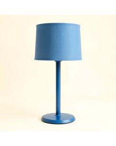 Heath Brook Table Lamp With A Plain Fabric Shade - Blue (synthetic illustration; no displayed measurements)