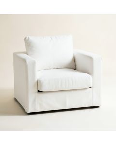 Elm Edge Upholstered Armchair - White (synthetic illustration; no displayed measurements)