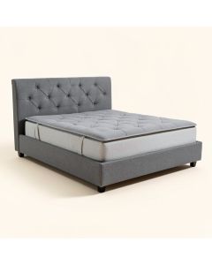 Dorking High Riser Tufted Upholstered Sleigh Platform Bed (synthetic illustration; no displayed measurements)