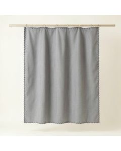 Field Falls Shower Curtain Hanging Flat From A Plain Rod - Gray (synthetic illustration; no displayed measurements)