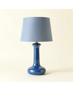 Ash Bluff Table Lamp With A Plain Fabric Shade - Blue (synthetic illustration; no displayed measurements)