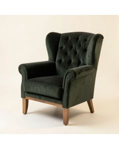 Bouck 30 '' Wide Tufted Velvet Wingback Chair (synthetic illustration; no displayed measurements)