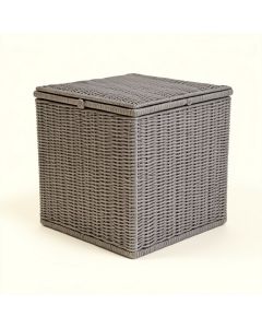 140 Gallon Water Resistant Wicker Deck Box In Gray (synthetic illustration; no displayed measurements)