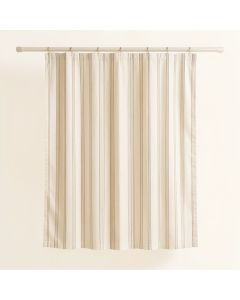 Slate Crest Shower Curtain Hanging Flat From A Plain Rod - Ivory (synthetic illustration; no displayed measurements)