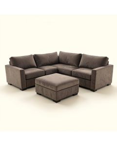 Alidia 132 '' Wide Microfiber/Microsuede Left Hand Facing Modular Sectional With Ottoman (synthetic illustration; no displayed measurements)
