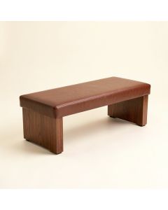 Bourgoin Faux Leather Wood Bench (synthetic illustration; no displayed measurements)