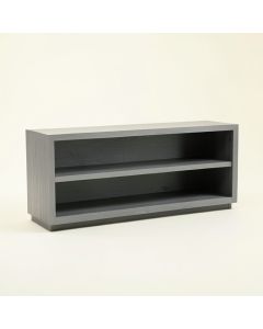 Slate Arc Low Bookcase - Gray (synthetic illustration; no displayed measurements)