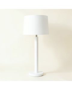 Moss Bluff Floor Lamp With A Plain Fabric Shade - White (synthetic illustration; no displayed measurements)