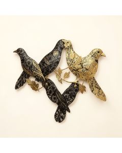 Beautiful Patterned Metal Flocking Birds Wall Decor (synthetic illustration; no displayed measurements)