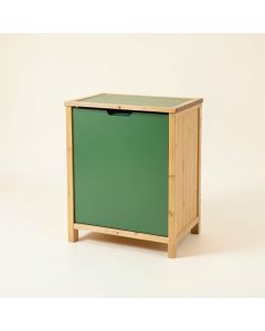 Stone Bluff Freestanding Pull-Out Hamper Cabinet - Green (synthetic illustration; no displayed measurements)