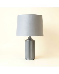 Hazel Canyon Table Lamp With A Plain Fabric Shade - Gray (synthetic illustration; no displayed measurements)