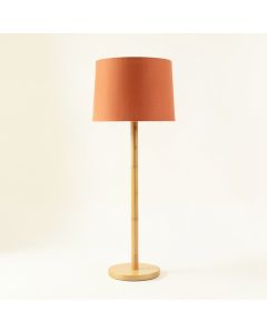 Birch Bend Floor Lamp With A Plain Fabric Shade - Terracotta (synthetic illustration; no displayed measurements)