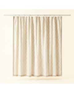 Shore Brook Shower Curtain Hanging Flat From A Plain Rod - Cream (synthetic illustration; no displayed measurements)