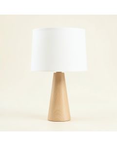 Cove Bridge Table Lamp With A Plain Fabric Shade - White (synthetic illustration; no displayed measurements)