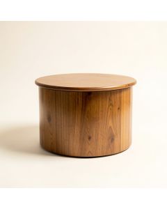 Solid Wood Drum Coffee Table (synthetic illustration; no displayed measurements)