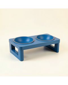 Holly Canyon Pet Feeding Stand With Two Plain Empty Bowls - Blue (synthetic illustration; no displayed measurements)