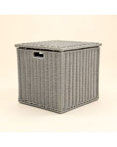Vidaxl Garden Storage Box Light Gray 59.1 '' X19.7 '' X23.6 '' Poly Rattan (synthetic illustration; no displayed measurements)