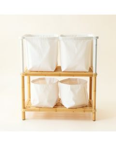 Cliff Crest Laundry Sorting Station With Plain Removable Bags - White (synthetic illustration; no displayed measurements)