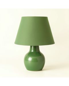 Vale Bluff Table Lamp With A Plain Fabric Shade - Green (synthetic illustration; no displayed measurements)
