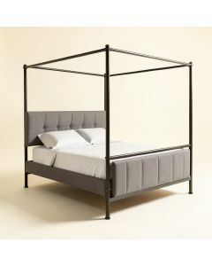 Avia Upholstered Low Profile Four Poster Bed (synthetic illustration; no displayed measurements)