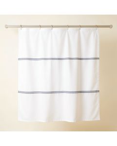 Field Canyon Shower Curtain Hanging Flat From A Plain Rod - White (synthetic illustration; no displayed measurements)