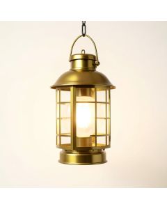 Big Hanging Gold Solar Powered Led Outdoor Lantern (synthetic illustration; no displayed measurements)