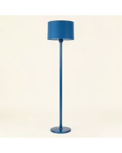Dune Dale Floor Lamp With A Plain Fabric Shade - Blue (synthetic illustration; no displayed measurements)