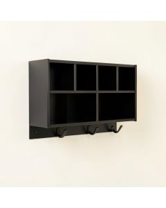 Dawn Branch Wall-Mounted Entryway Organizer Shelf - Black (synthetic illustration; no displayed measurements)