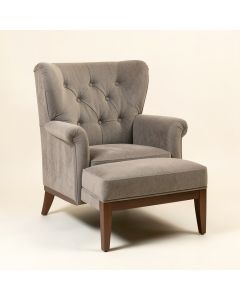 Cheviotdale 27.2 '' Wide Tufted Polyester Wingback Chair And Ottoman (synthetic illustration; no displayed measurements)